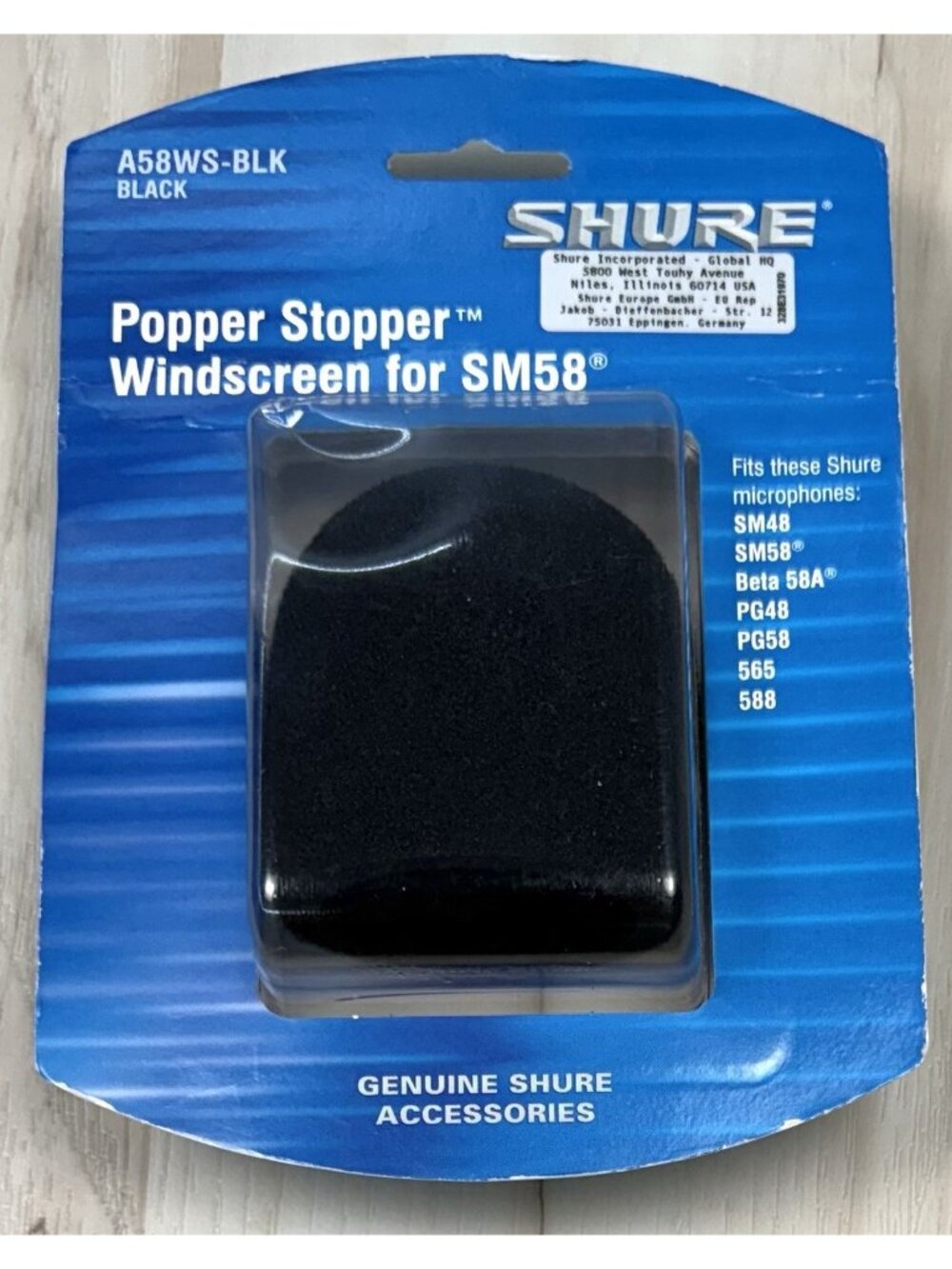 SHURE A58WS-BLK Black Foam Windscreen for SM58 Shure Ball Type Microphones NIP